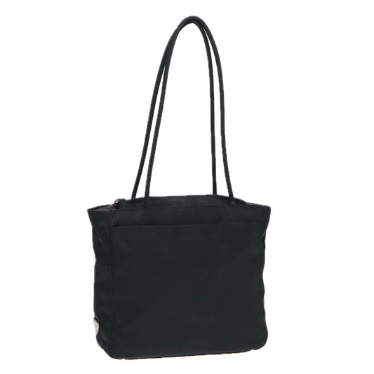 PRADA Tote Bag Nylon Silver Black Auth