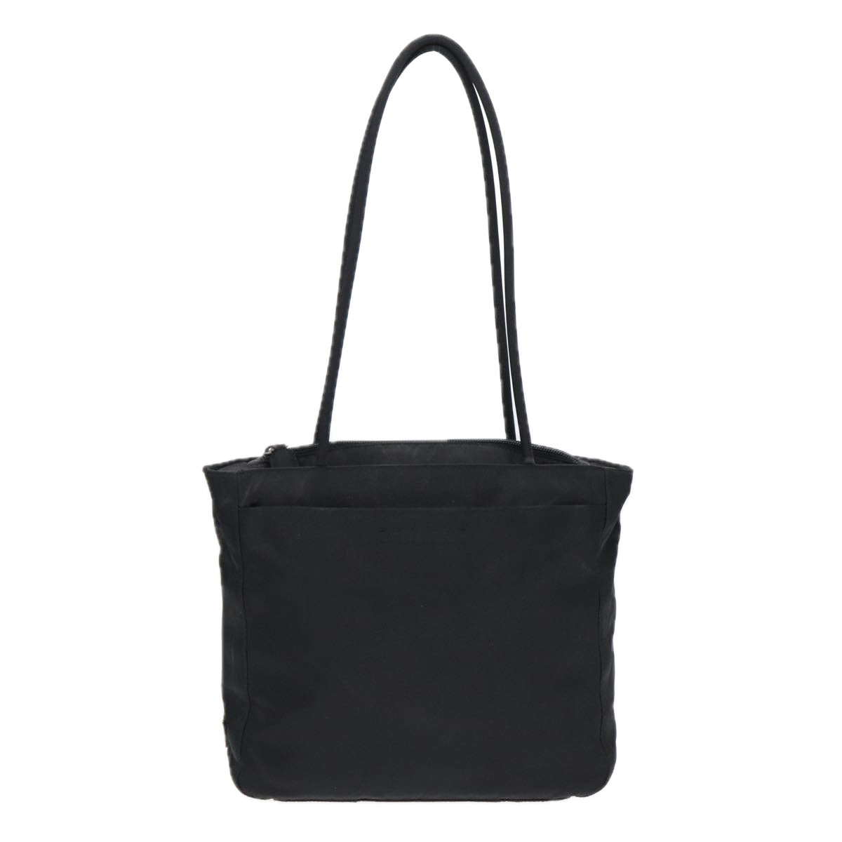 PRADA Tote Bag Nylon Silver Black Auth