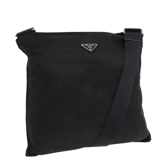 PRADA Shoulder Bag Nylon Black Silver Auth