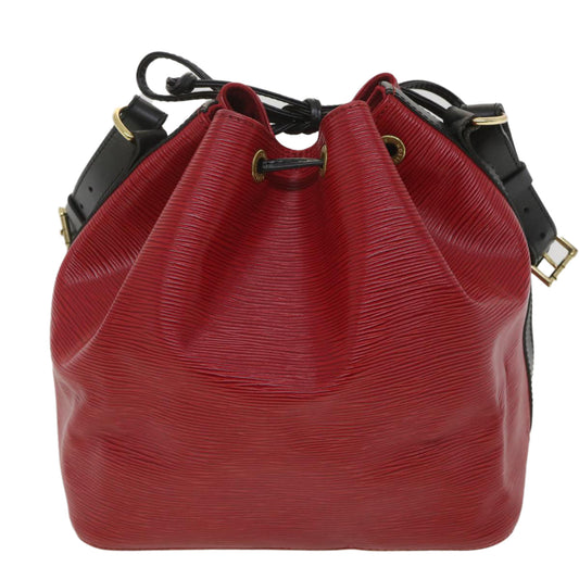 LOUIS VUITTON Epi Petit Noe Shoulder Bag bicolor Black Red M44172 LV bs3388