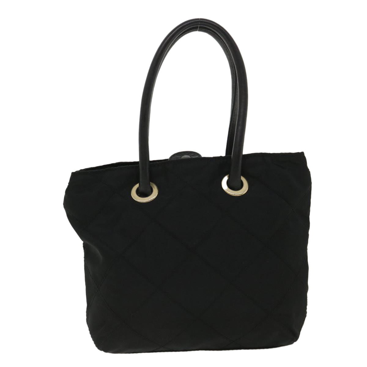 Prada Quilted Hand Bag Nylon Black