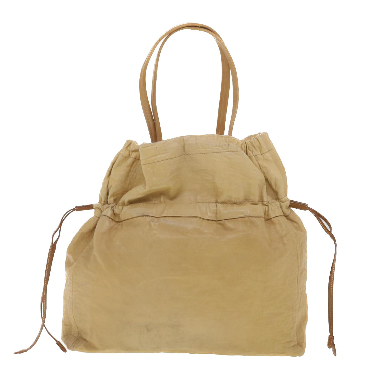 Prada Tote Bag Leather Beige