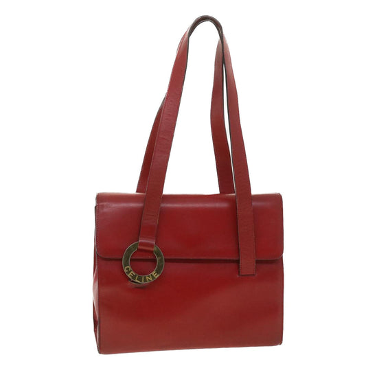 Luxury CELINE Shoulder Bag Leather Red 4297