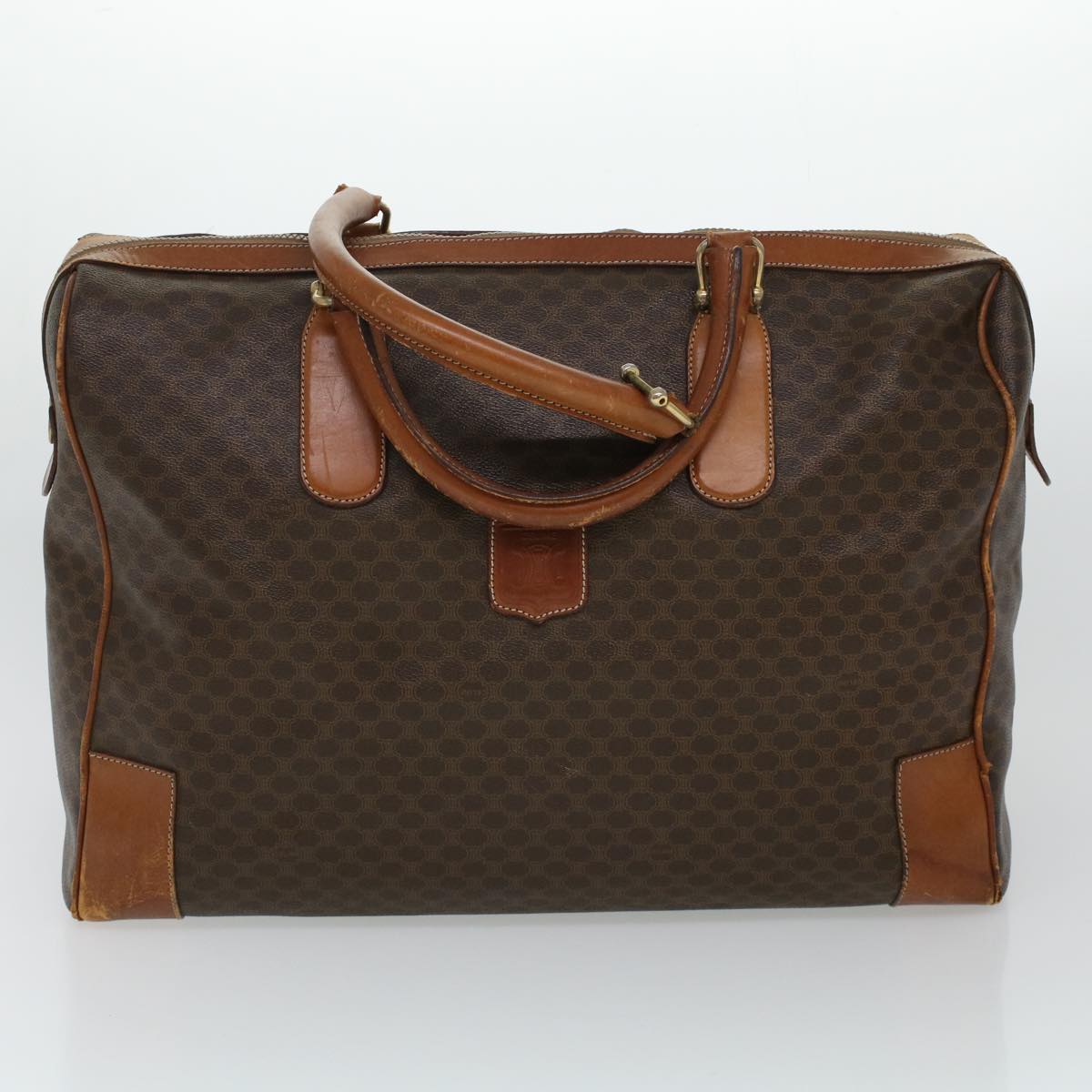 Luxury CELINE Macadam Canvas Hand Bag Boston Bag PVC Leather 3Set Beige 5171