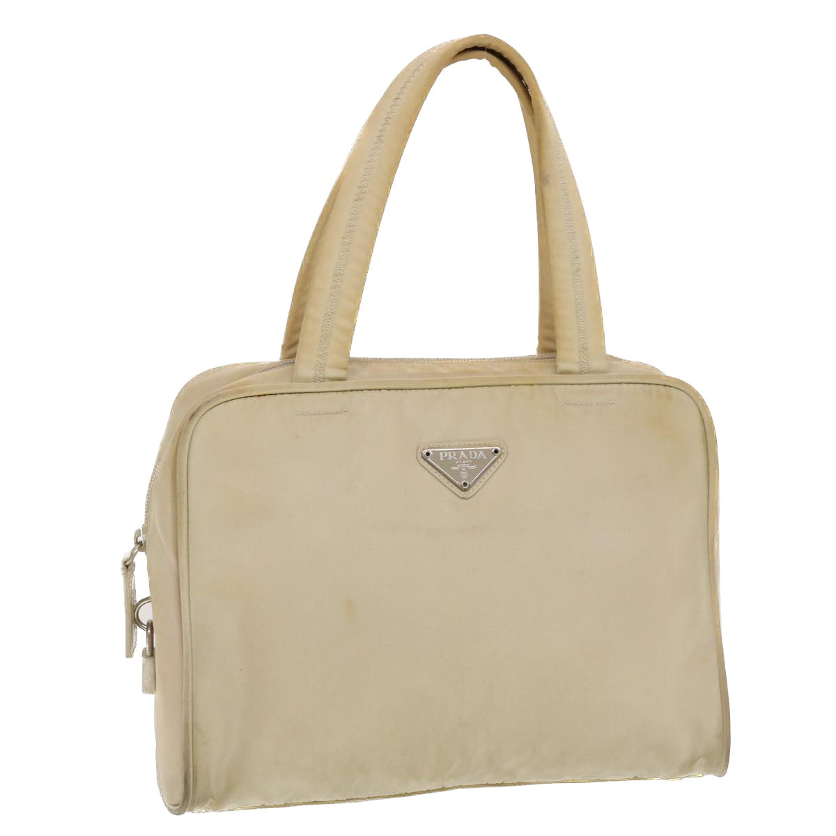 Prada Hand Bag Nylon Beige