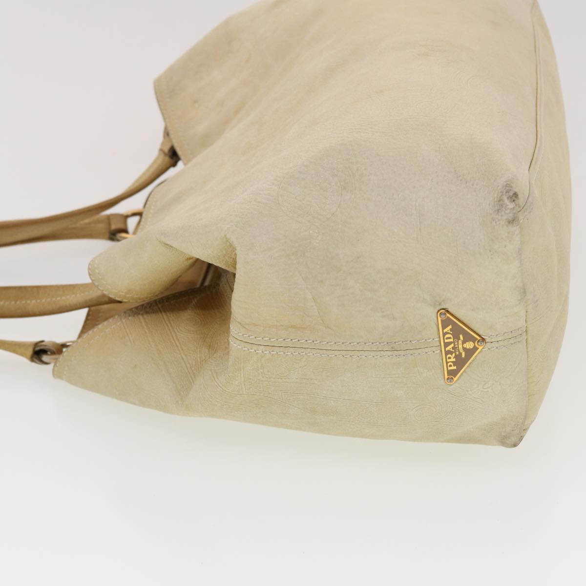 Prada Shoulder Bag Leather Beige