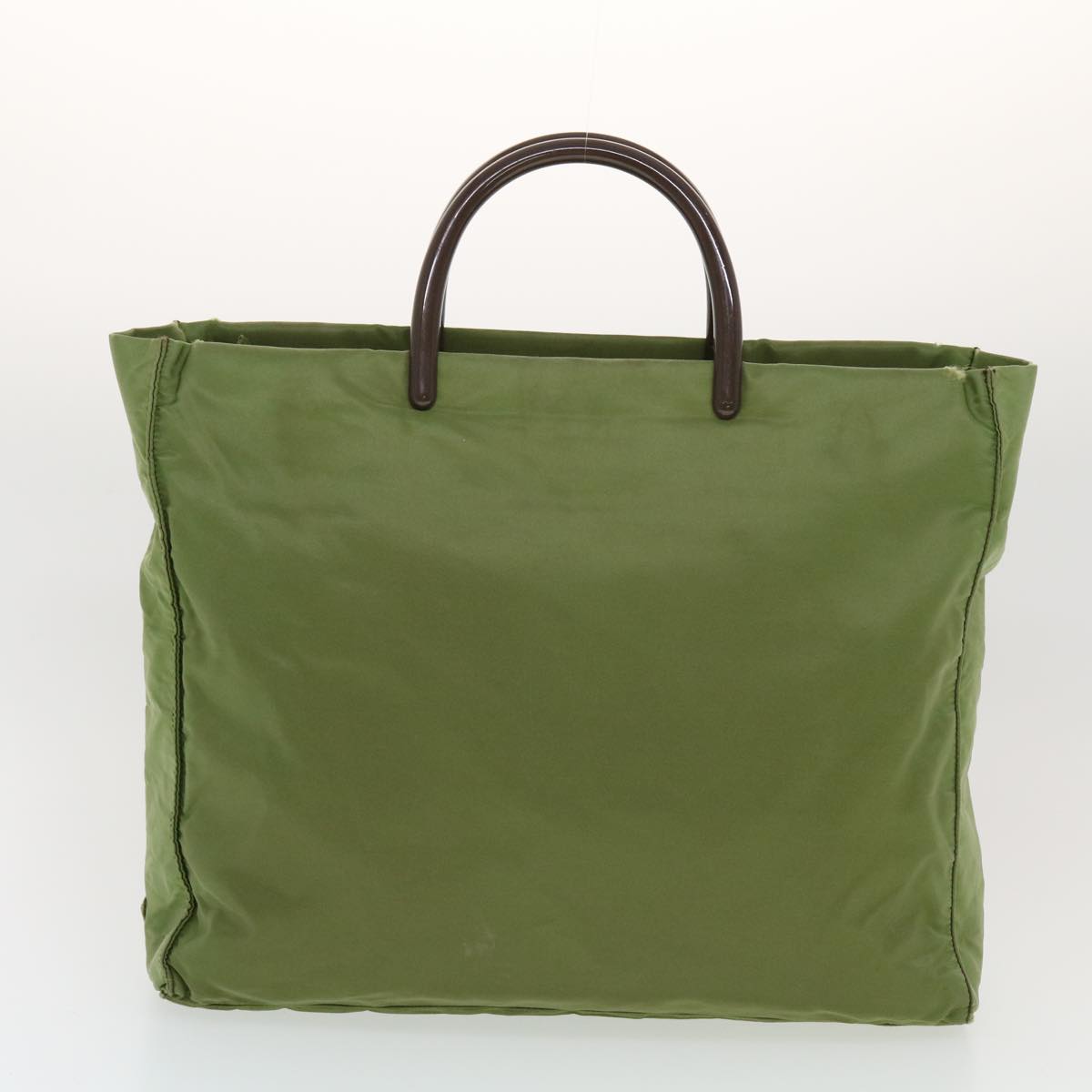 Prada Hand Bag Nylon Canvas 2Set Green Beige