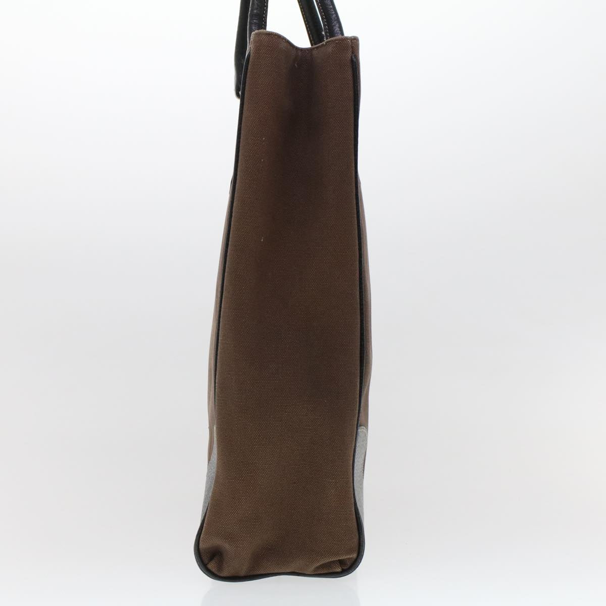 Prada Tote Bag Canvas Leather Brown