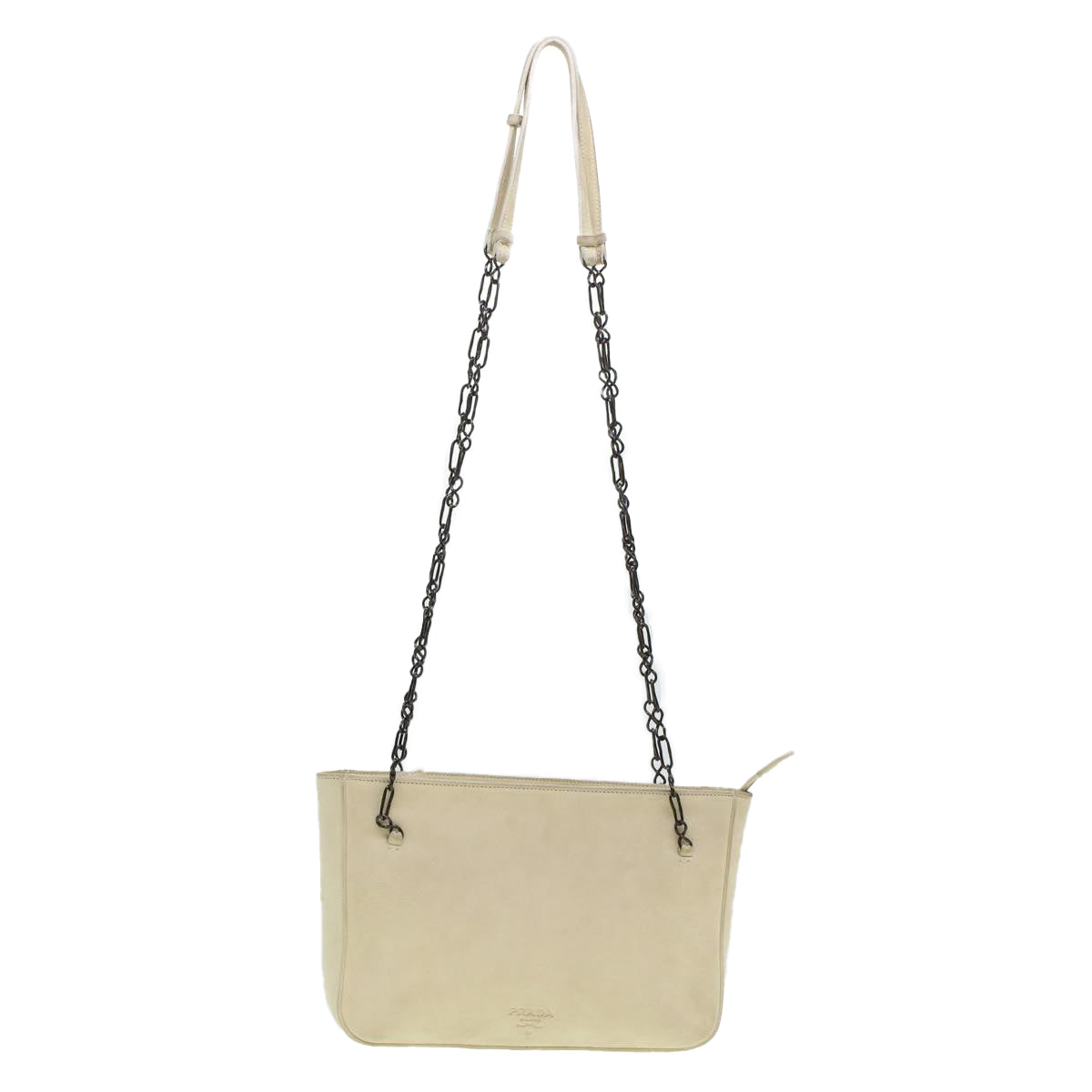 Prada Shoulder Bag Suede White