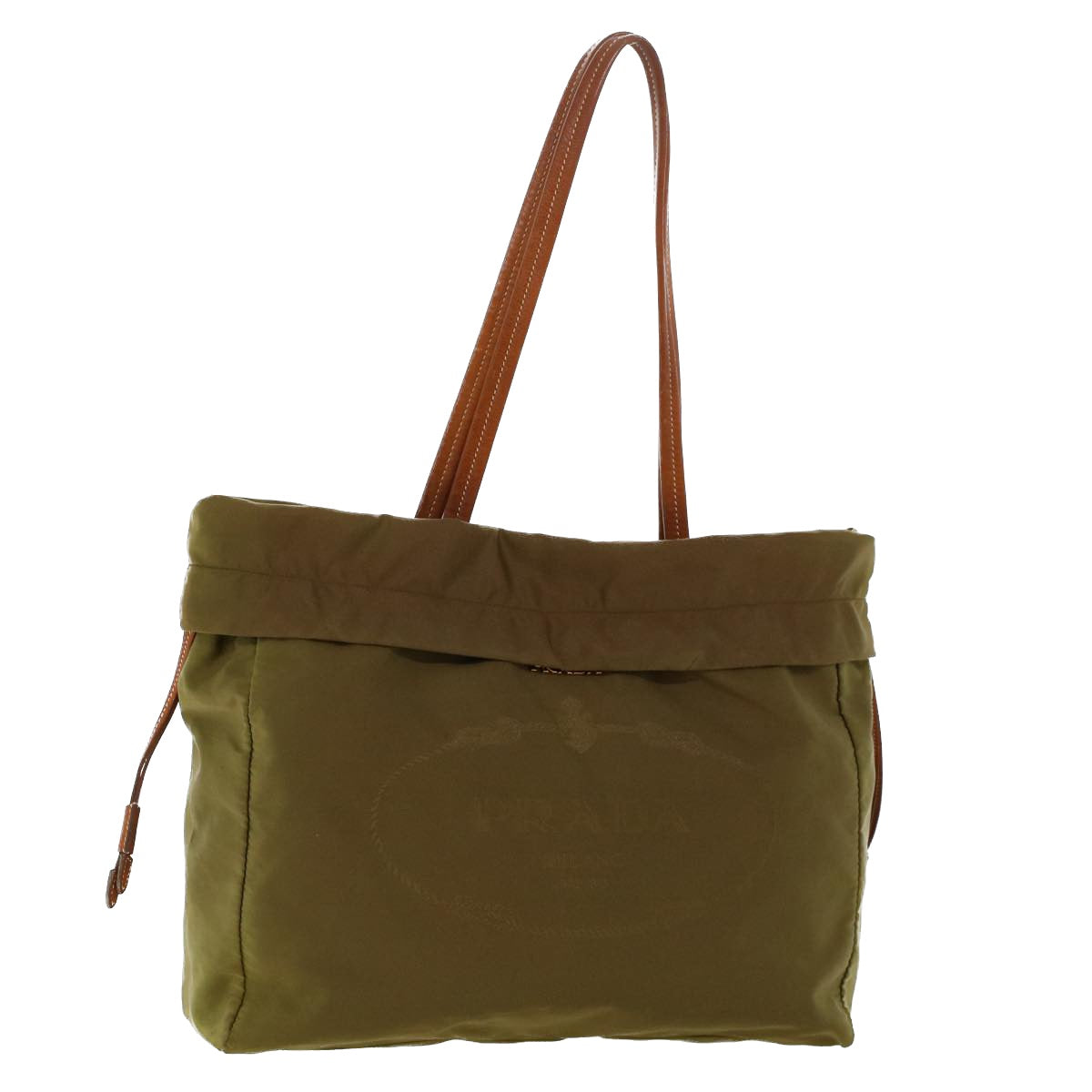 PRADA Tote Bag Nylon Khaki Auth