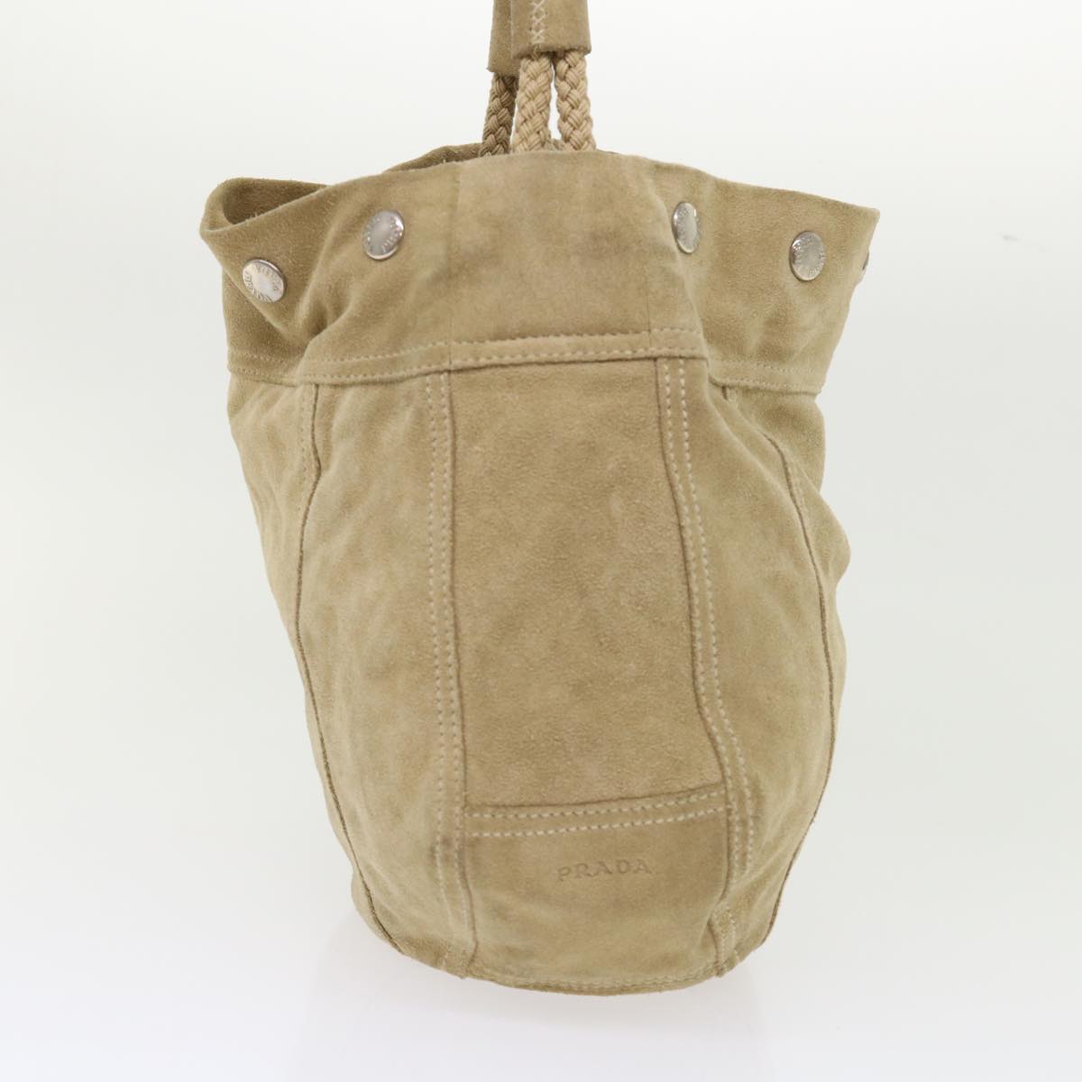Prada Shoulder Bag Suede Beige