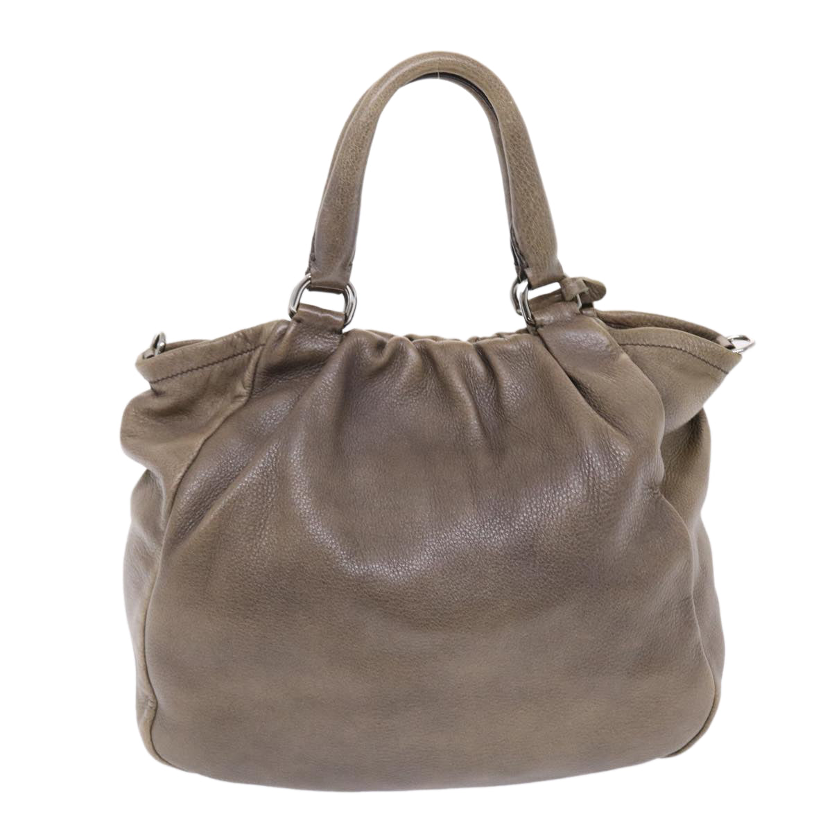 Prada Hand Bag Leather 2way Brown