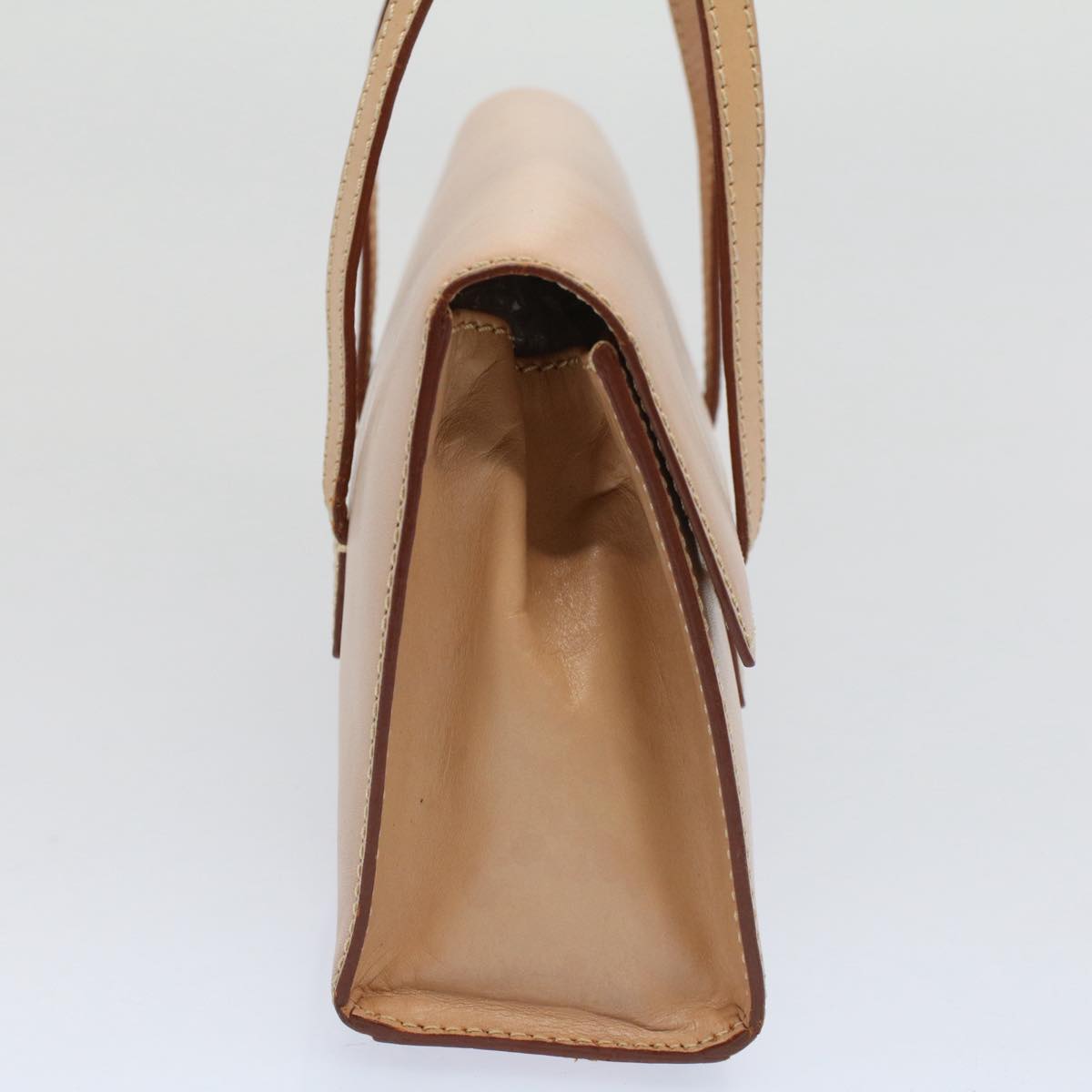 Luxury CELINE Shoulder Bag Leather Beige 7986