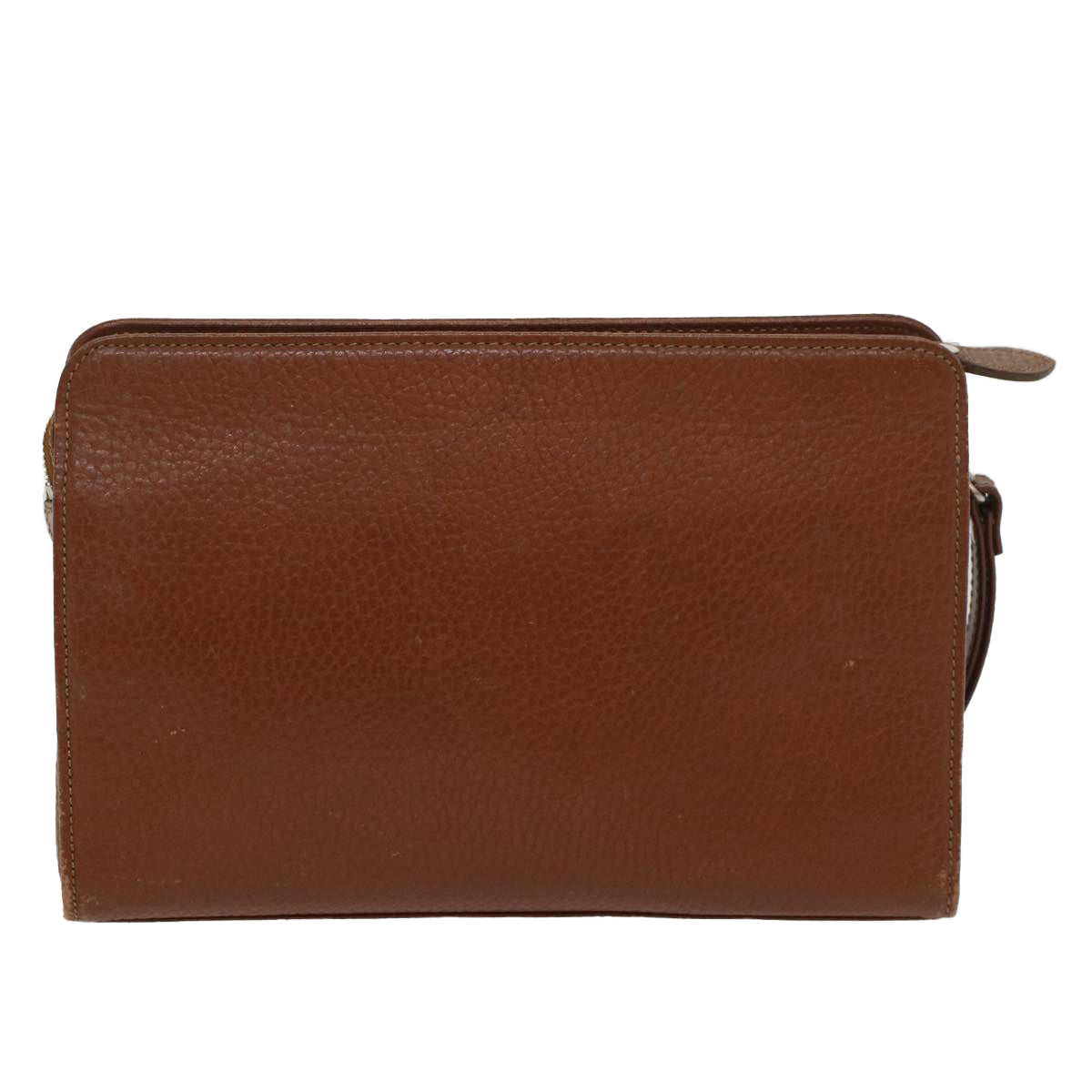 BURBERRYSs Clutch Bag Leather Brown Auth bs8539
