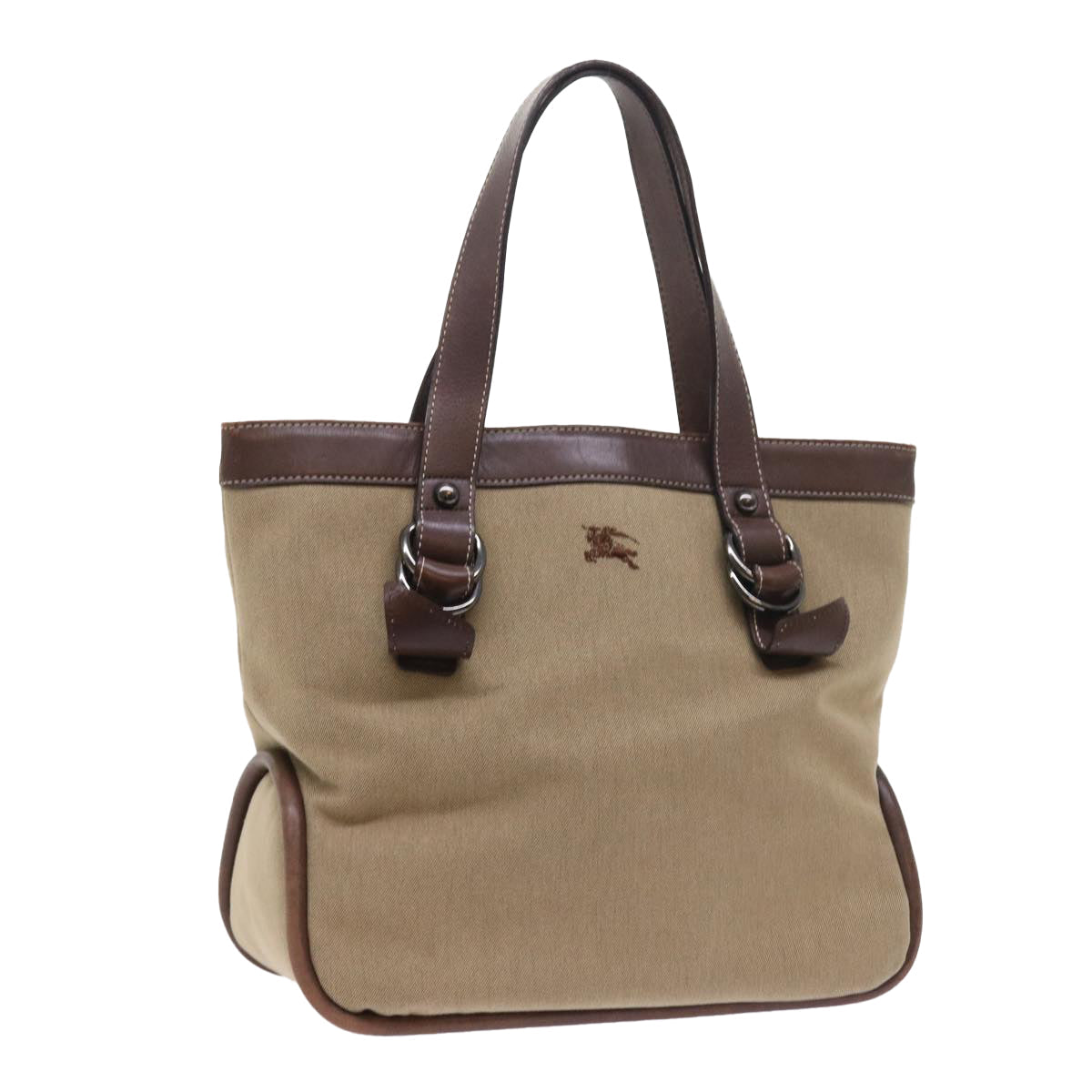 Burberry Blue Label Tote Bag Canvas Leather Brown Auth bs8612