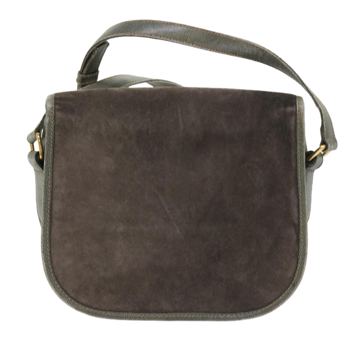 Luxury CELINE Shoulder Bag Suede Gray 8616