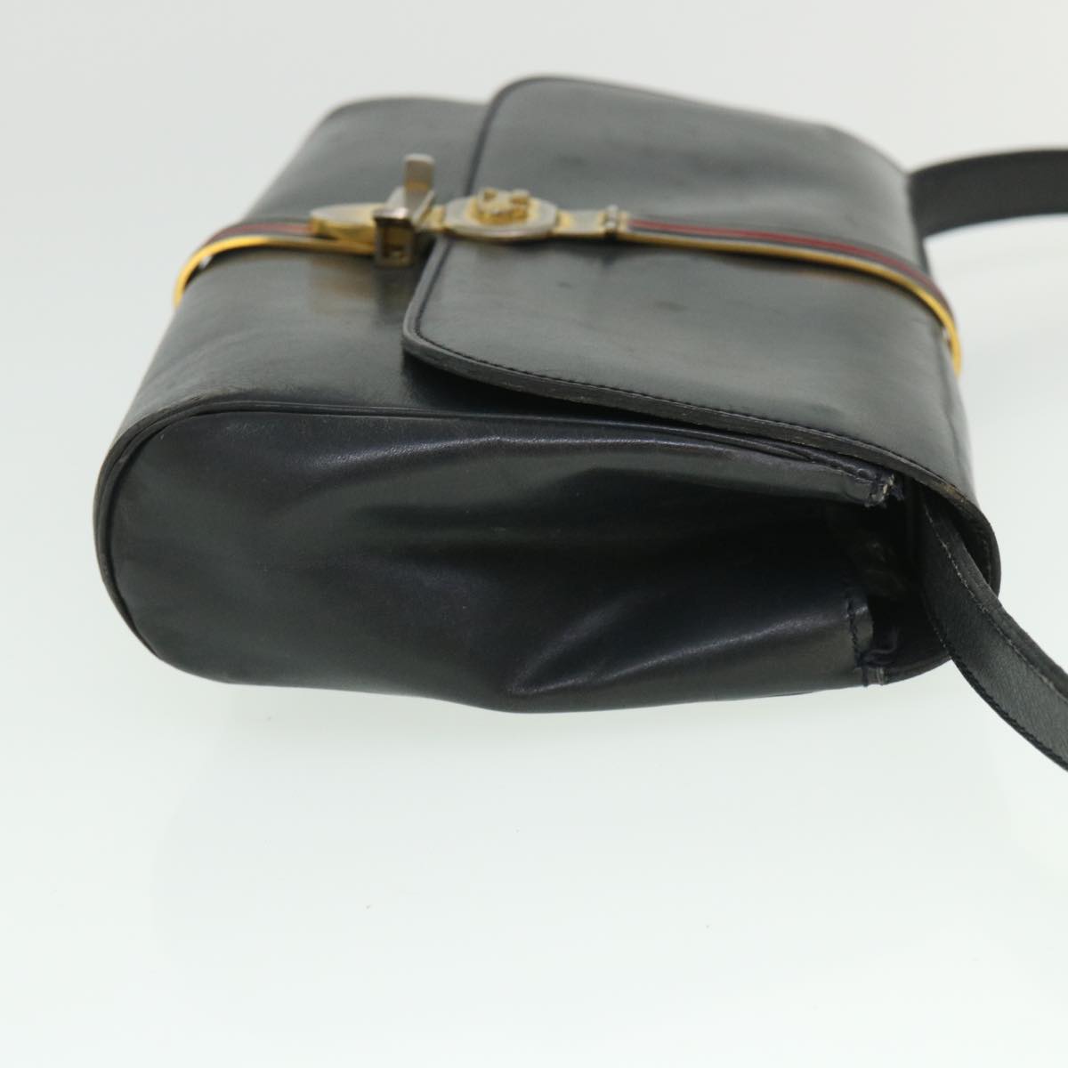 Luxury CELINE Horse Carriage Shoulder Bag Leather Navy 8618