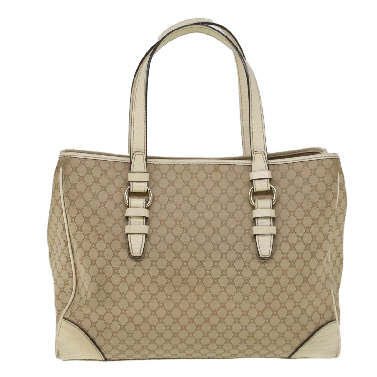 Luxury CELINE Macadam Canvas Tote Bag Beige 9213