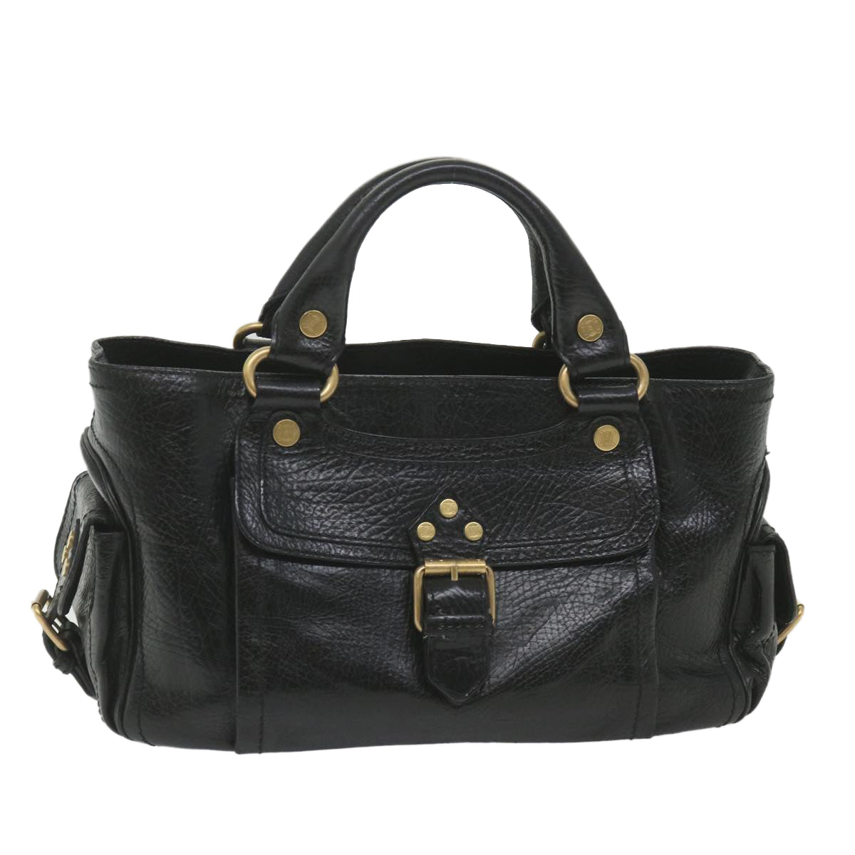 Luxury CELINE Hand Bag Leather Black 9854