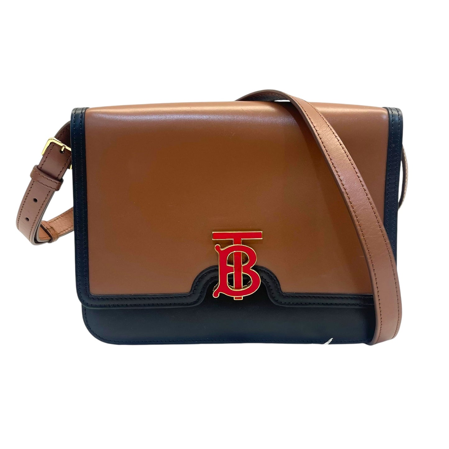 Burberry Brown Leather TB Shoulder Bag