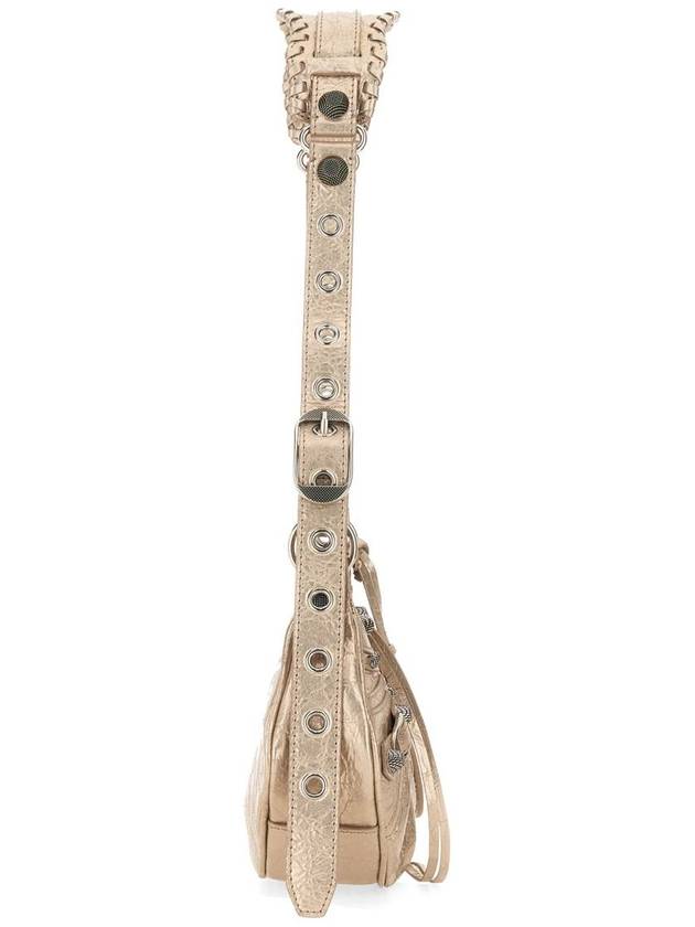 Luxury Balenciaga Trending 2026 Metallic Le Cagol XS Lambskin Shoulder Bag Metallic Beige