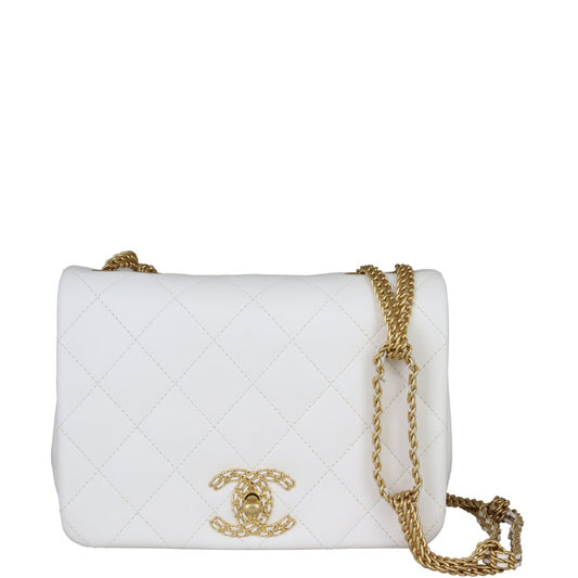 Chanel Looping Chain Flap Bag | White