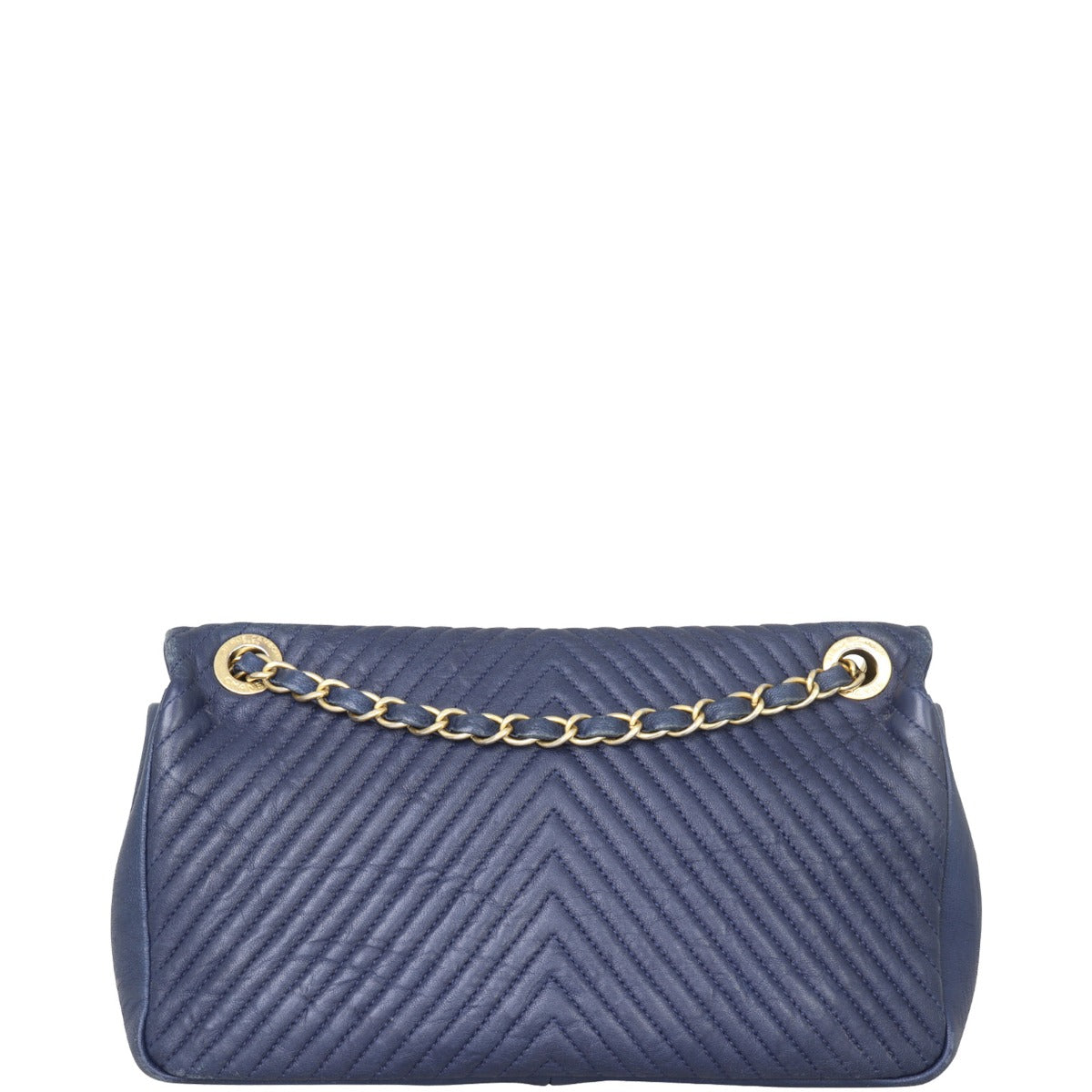 Chanel Surpique Chevron Single Flap Bag | Gold Hardware