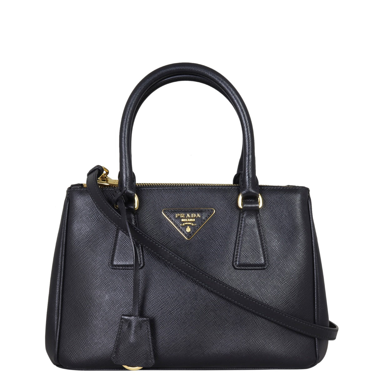 Prada Saffiano Lux Galleria Double Zip Tote Mini