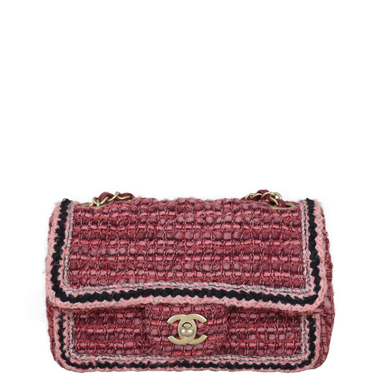 Chanel Tweed Braid Flap Bag Mini Rectangular