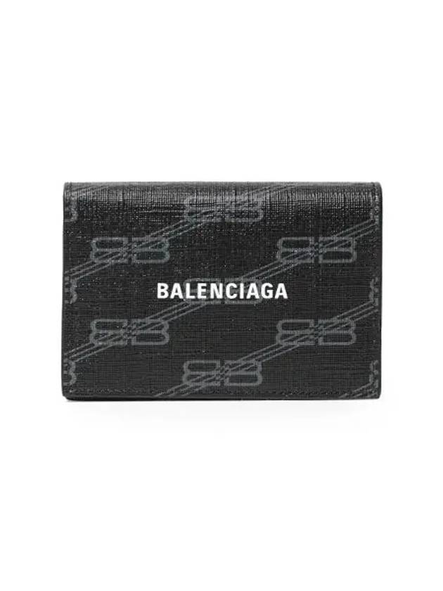 Luxury Balenciaga Trending 2025 BB Monogram Card Wallet Black
