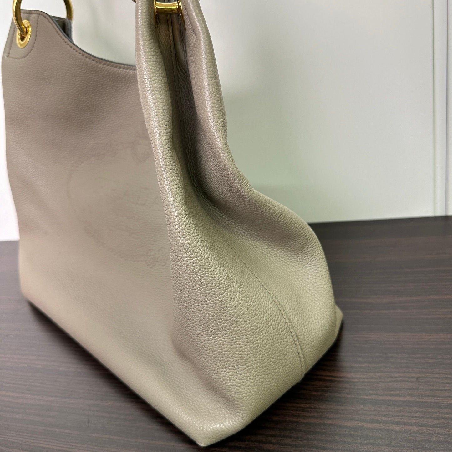 Prada | Bags | Prada Vitello Phenix Logo Hobo Taupe LB121102