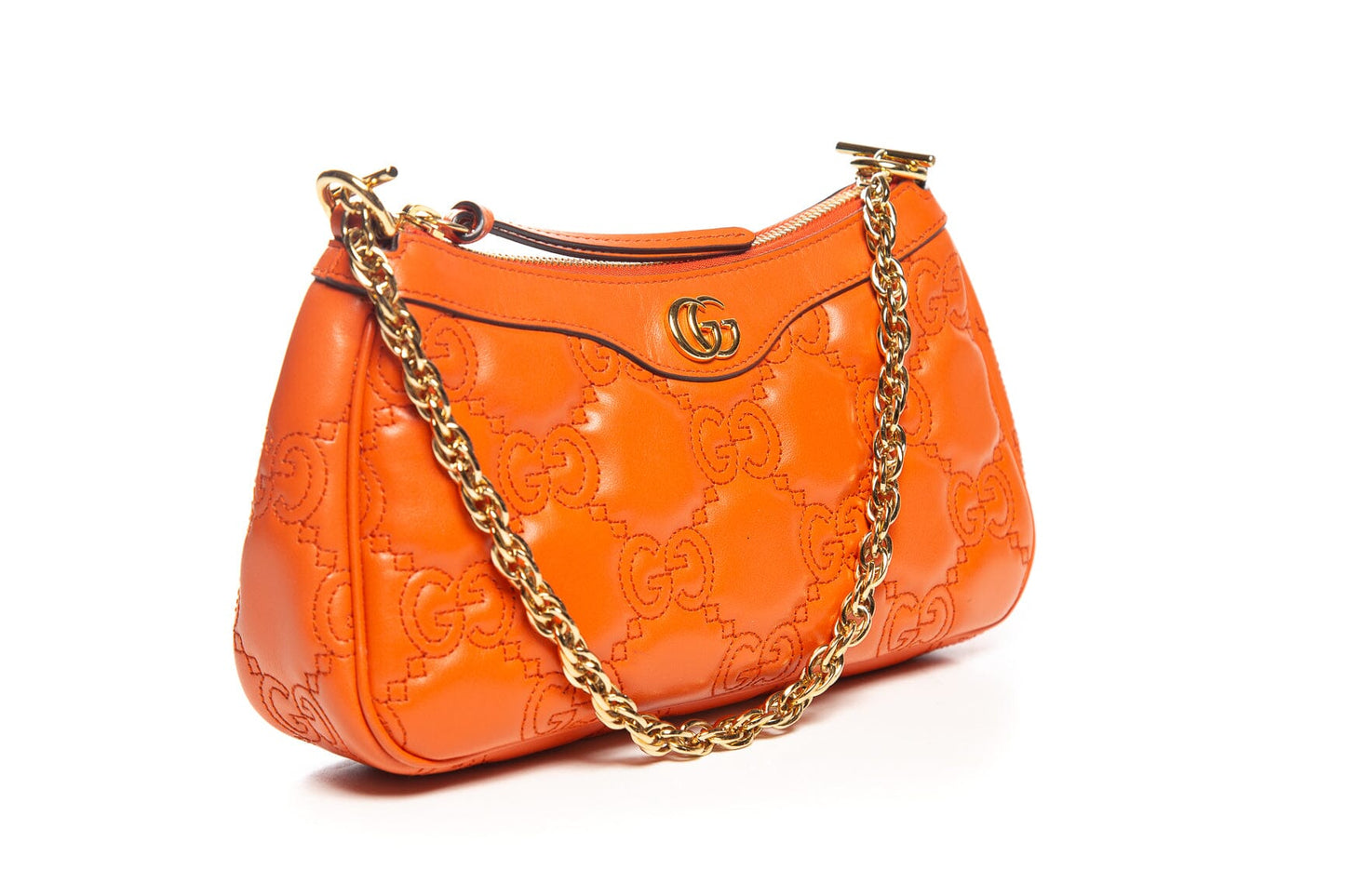 Gucci Orange GG Matelasse Shoulder Bag