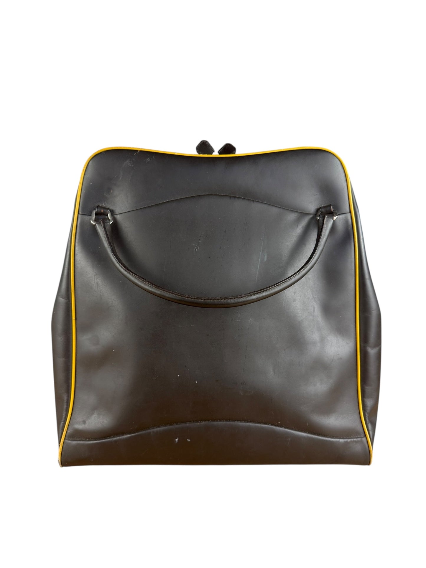 Prada Dark Brown Leather Top Handle Bag
