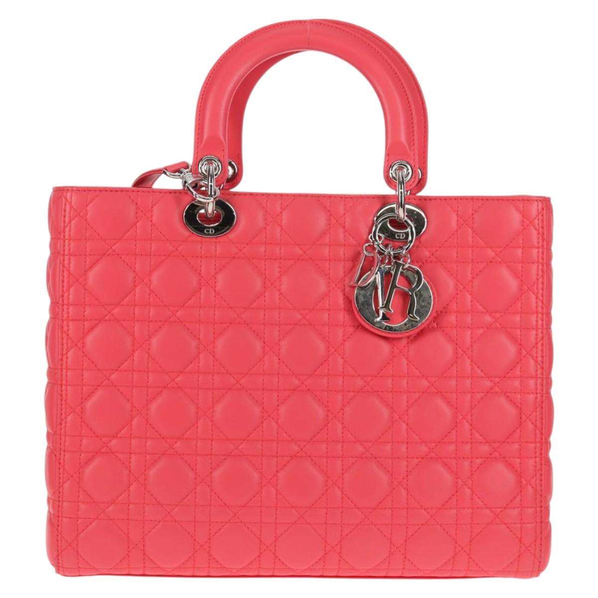 Christian Dior Lady Dior Bag Leather Pink Leather Bag ()