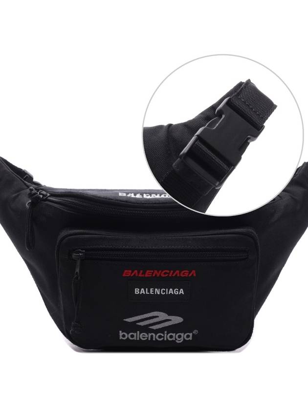 Luxury Balenciaga Trending 2026 Explorer Logo Belt Bag Black