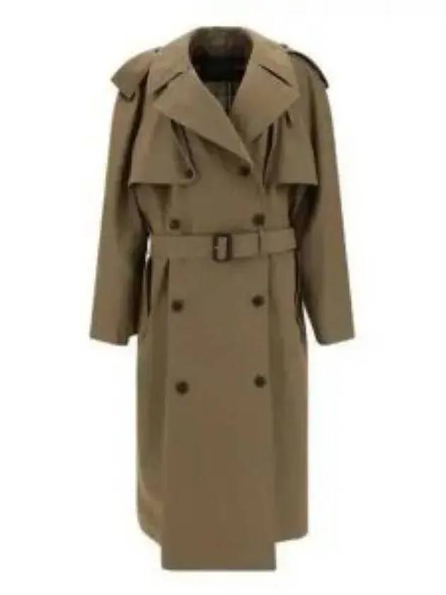 Luxury Balenciaga Trending 2026 WoMen's Oversized Shoulder Tab Trench Coat Beige