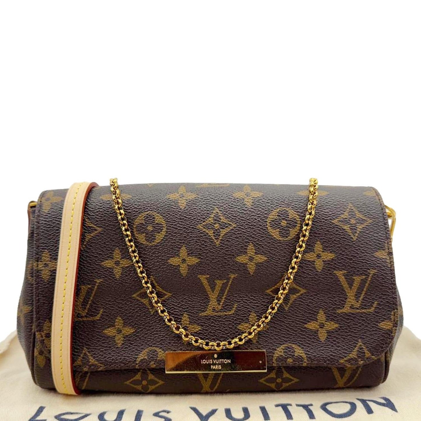 LOUIS VUITTON Favorite PM Monogram Canvas Shoulder Bag Brown