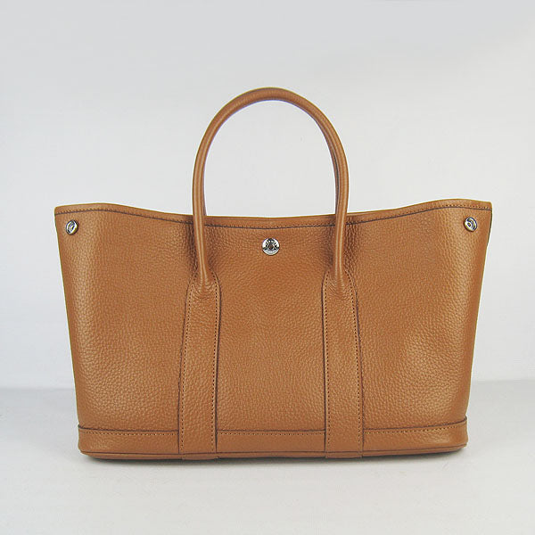 Luxury Hermes Garden Party Handbag Light Coffee