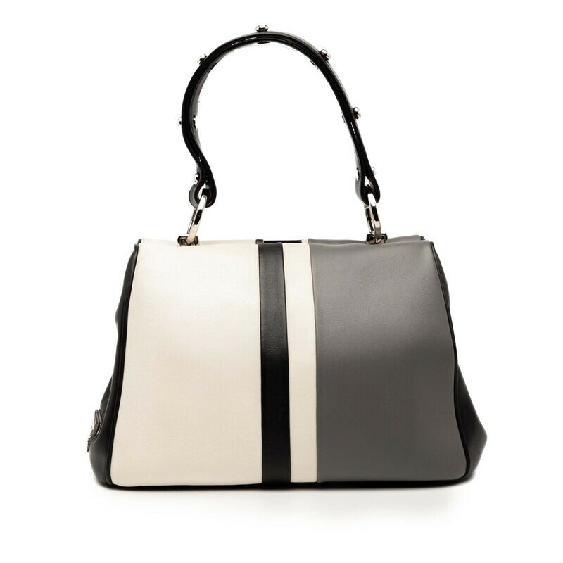 Prada Byadera Frame Leather Handbag
