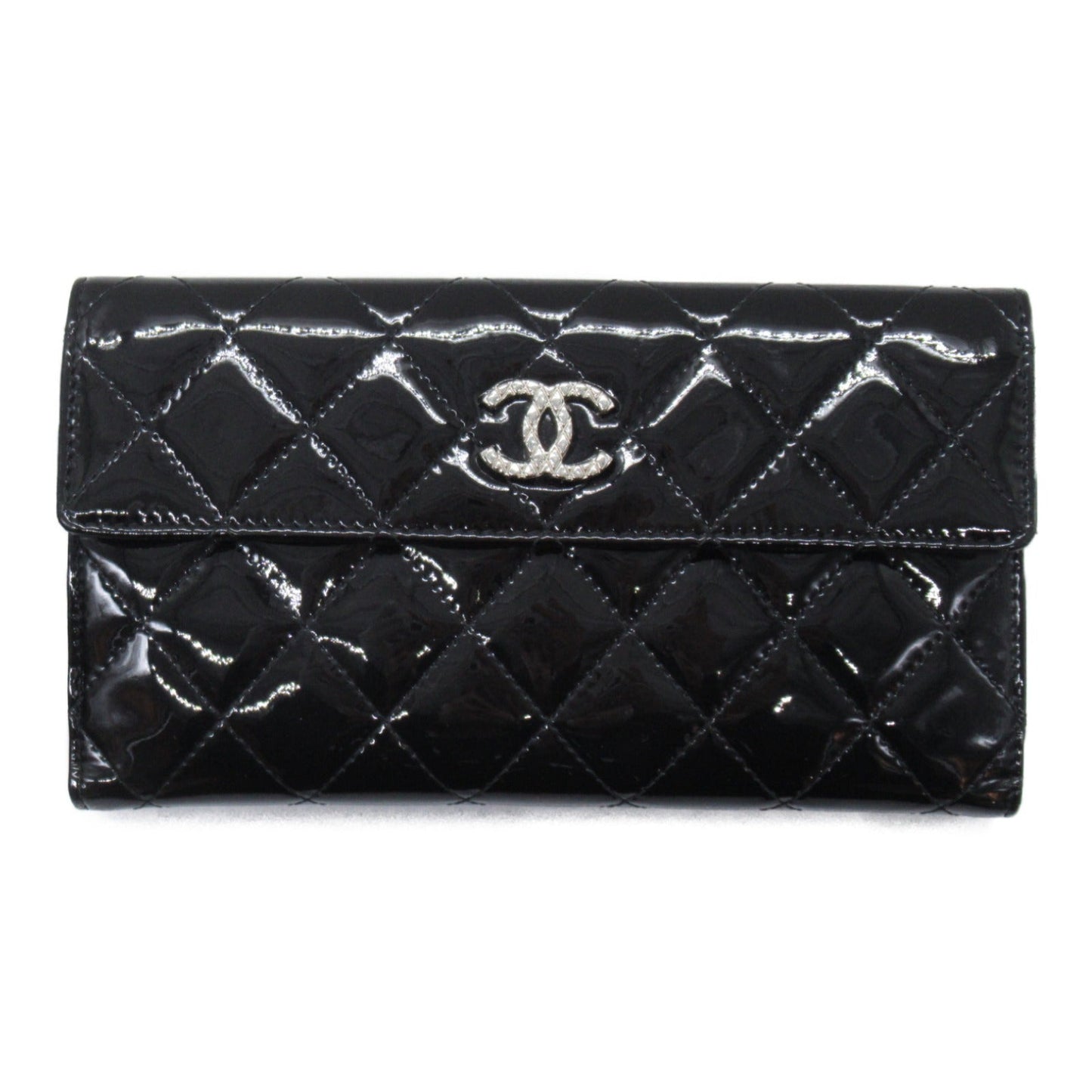 Chanel Chanel Brilliant W Hook Long Wallet W Hook Long Wallet Patent Leather Black