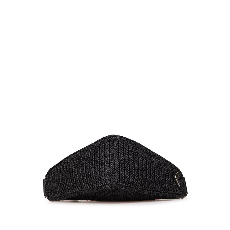 Prada Triangle Crochet Raffia Shoulder Bag