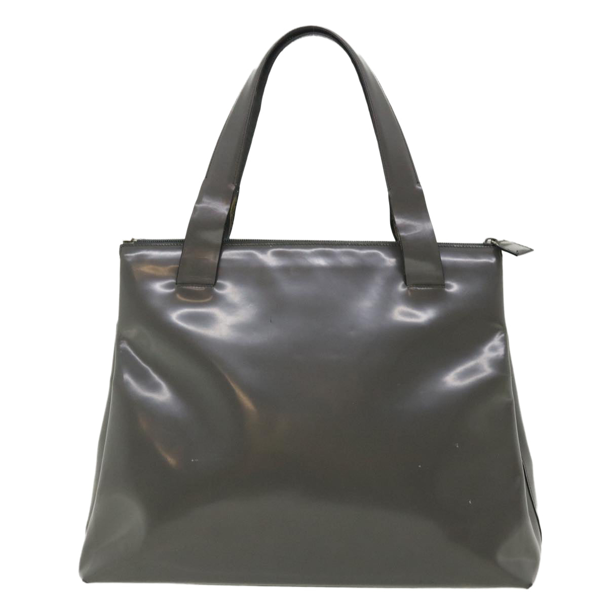 Prada Tote Bag Patent Leather Gray