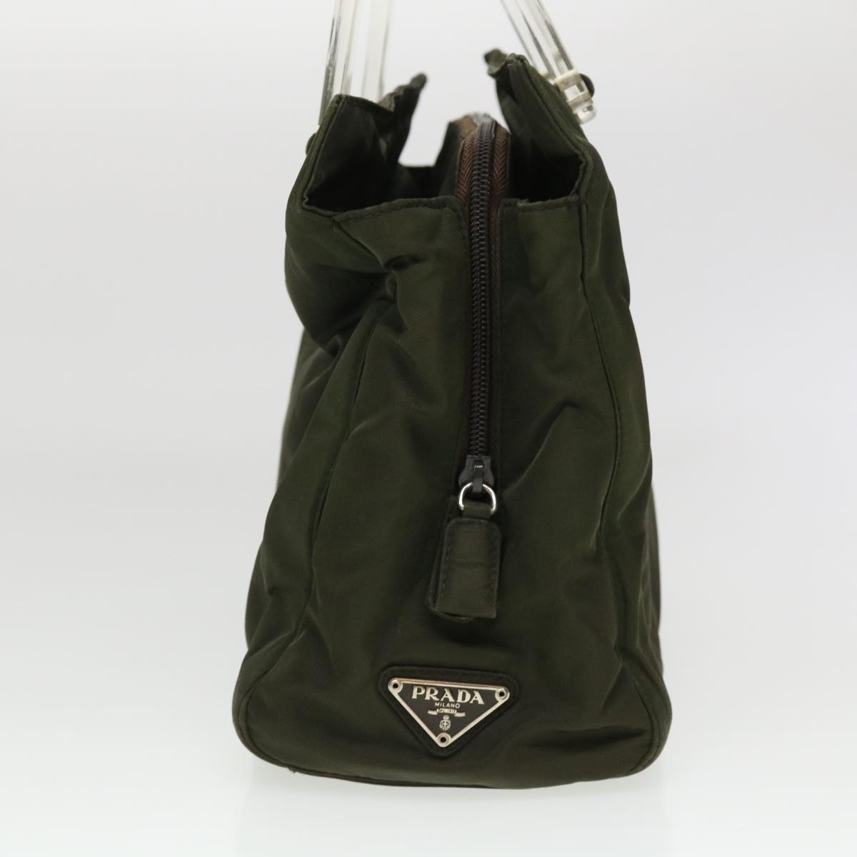 Prada Hand Bag Nylon Khaki