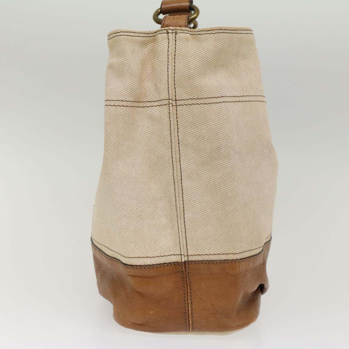 Burberry Blue Label Shoulder Bag Canvas Beige Auth cl702
