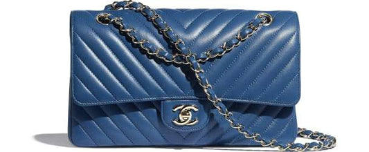 Chanel Classic Clutch With Chain  CWC Caviar Blue SiLouis Vuittoner-Toned