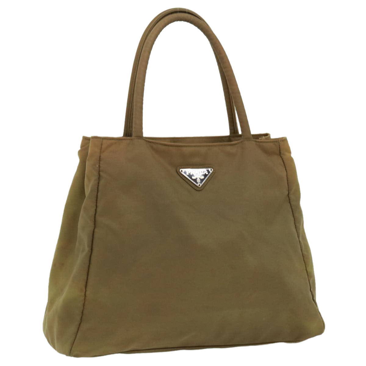 Prada Hand Bag Nylon Khaki
