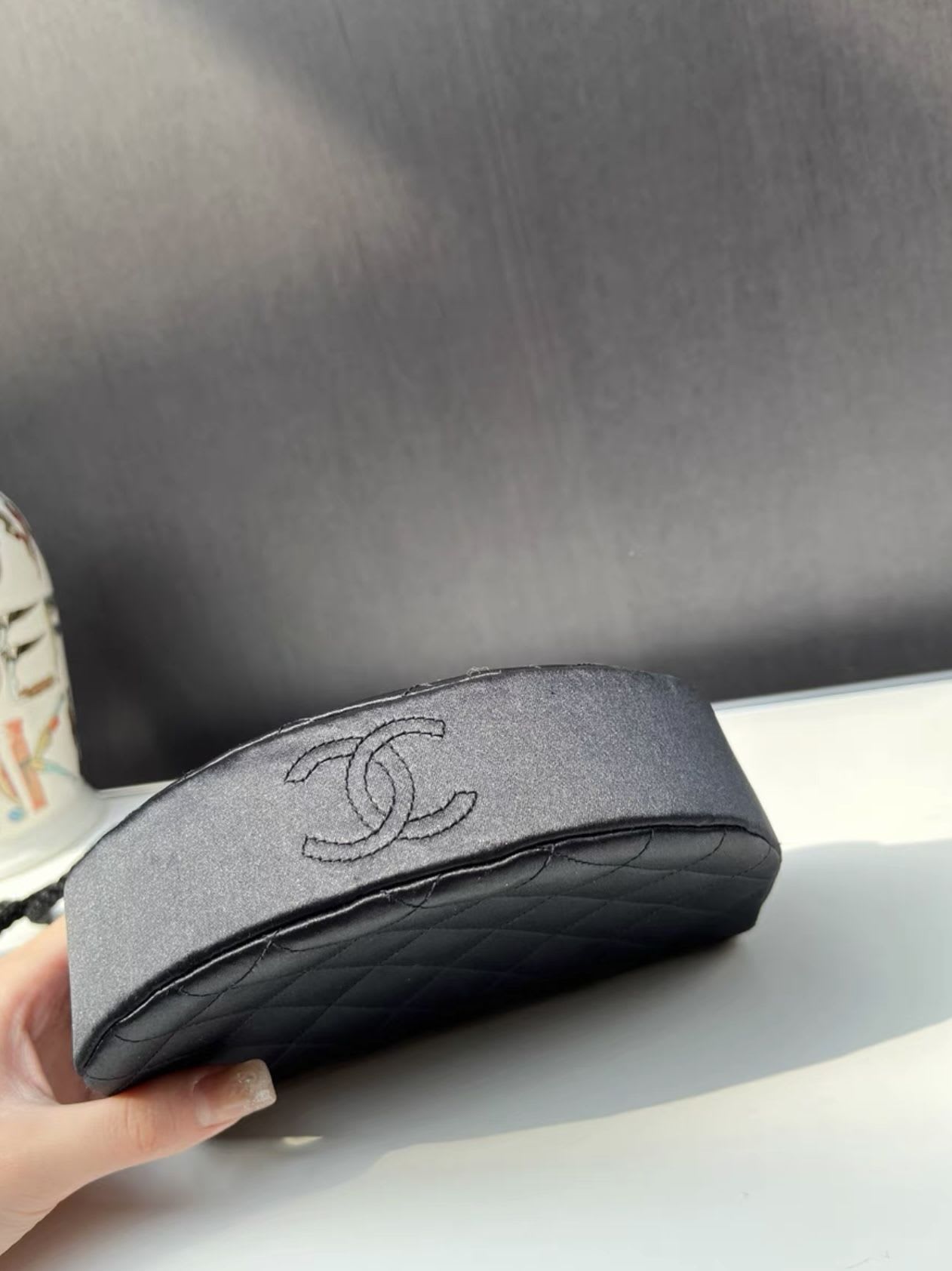 Chanel Diamond Satin Half Moon Bag
