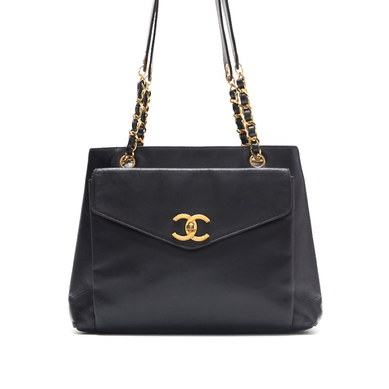 CHANEL CHANEL OUTSIDE FLAP Double Chain Shoulder Black Tote Bag Start Bag Lady Bag Hybrid ? Delivery? Himalan Online