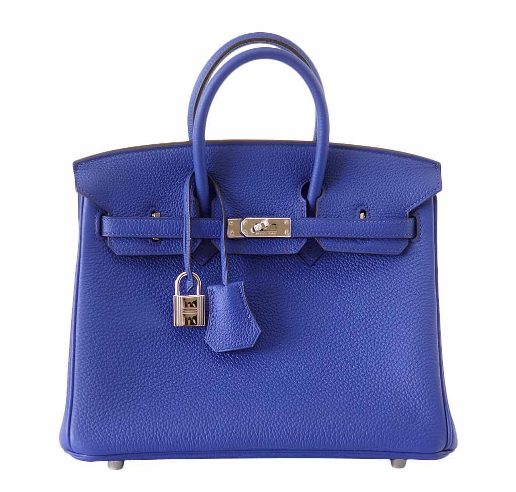 HermesBirkin 25 Bleu Electric Bag