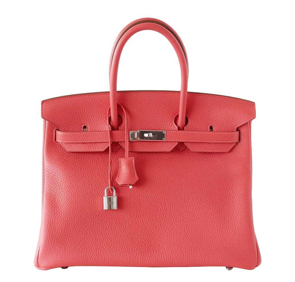 HermesBirkin 35 Rose Jaipur Bag Clemence PHW